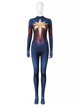 The Marvels Captain Marvel 2 Carol Danvers Battle Suit Halloween Cosplay Costume Bodysuit
