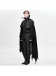 Gothic Irregular Design Black Cracked Distressed Knit Cotton-Linen Cloak