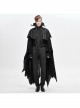Gothic Irregular Design Black Cracked Distressed Knit Cotton-Linen Cloak