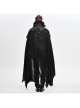 Gothic Irregular Design Black Cracked Distressed Knit Cotton-Linen Cloak