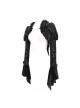 Black Composite Gothic Flocking Feather Rose Lace  Collar Small Shawl