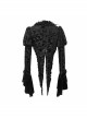Black Composite Gothic Flocking Feather Rose Lace  Collar Small Shawl