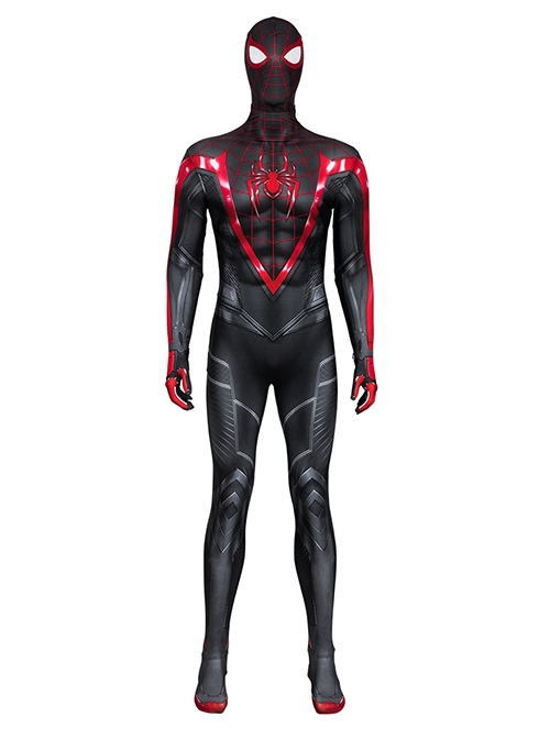 Spider Man 2 Action Adventure Games Miles Morales Bodysuit Halloween Cosplay Costume Set