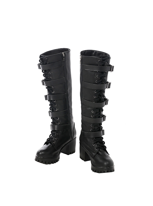Underworld Blood Wars Selena Halloween Cosplay Accessories Black Strappy Boots