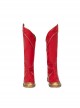 Captain Marvel II Ms. Marvel Combat Clothing Halloween Cosplay Accessories Red Zippered Boots