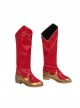 Captain Marvel II Ms. Marvel Combat Clothing Halloween Cosplay Accessories Red Zippered Boots
