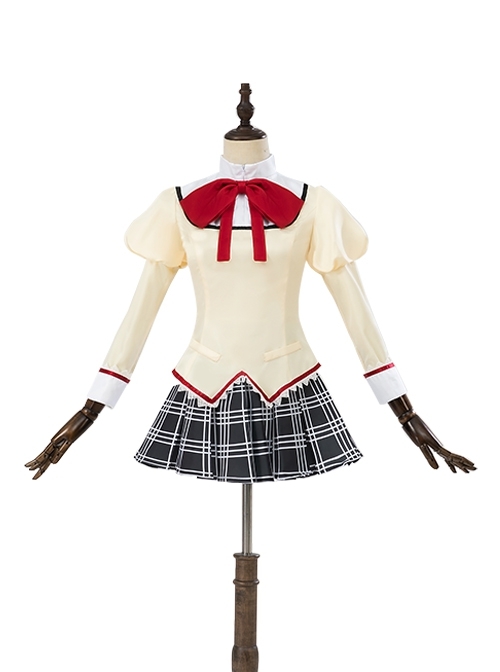 Puella Magi Madoka Magica Kaname Madoka School Uniform Version Halloween Cosplay Costume Full Set
