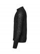 Handsome Black Stretch Three-Dimensional Jacquard Knitted Front Symmetrical Rope Gothic Round Neck Men's T-Shirt