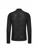 Handsome Black Stretch Three-Dimensional Jacquard Knitted Front Symmetrical Rope Gothic Round Neck Men's T-Shirt