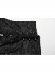 Black Loose Taped Knitted Pointed Hem With Eyelet String Gothic Style Hooded Long Coat