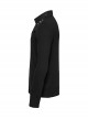 Black Stretch Knit Patchwork Taped Shirt Collar Front Eyelet String Punk Style Long Sleeved T-Shirt