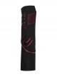 Personalized Black Red Stretch Twill Spliced Cracked Leather Front Removable Leather Tab With Metal Studs Embellished Punk Style Wide Leg Trousers