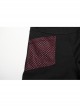 Personalized Black Red Stretch Twill Spliced Cracked Leather Front Removable Leather Tab With Metal Studs Embellished Punk Style Wide Leg Trousers