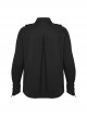 Symmetrical Black Micro Elastic Twill Hollow Hole Punk Style Decadent Long Sleeved Shirt