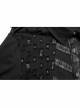 Symmetrical Black Micro Elastic Twill Hollow Hole Punk Style Decadent Long Sleeved Shirt