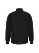 Black Non Stretch Embroidered Woven Patch Pockets Shoulder Straps Gothic Handsome Shirt
