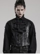 Black Lightweight Jacquard Asymmetric Wavy Smocked Gothic Dark Pattern Bow Tie