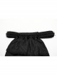 Black Lightweight Jacquard Asymmetric Wavy Smocked Gothic Dark Pattern Bow Tie