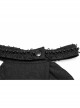 Black Lightweight Jacquard Asymmetric Wavy Smocked Gothic Dark Pattern Bow Tie