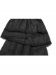 Black Lightweight Jacquard Asymmetric Wavy Smocked Gothic Dark Pattern Bow Tie