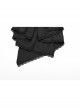 Black Lightweight Jacquard Asymmetric Wavy Smocked Gothic Dark Pattern Bow Tie