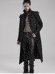 Handsome Black Horizontal Stripes Asymmetrical High Collar Side Eyelet String Decoration Punk Style Cotton Jacket