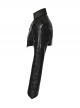 Personalized Exaggerated Black Pu Leather Textured Sharp Cornered Stand Up Collar Punk Style Ultra Short Leather Jacket