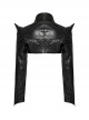 Personalized Exaggerated Black Pu Leather Textured Sharp Cornered Stand Up Collar Punk Style Ultra Short Leather Jacket