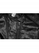 Personalized Exaggerated Black Pu Leather Textured Sharp Cornered Stand Up Collar Punk Style Ultra Short Leather Jacket