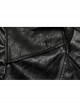 Personalized Exaggerated Black Pu Leather Textured Sharp Cornered Stand Up Collar Punk Style Ultra Short Leather Jacket