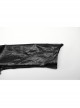 Personalized Exaggerated Black Pu Leather Textured Sharp Cornered Stand Up Collar Punk Style Ultra Short Leather Jacket