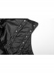 Sexy Black Micro Elastic Rubber Spliced Mesh Wide Shoulder Metal Studs Embellished With Punk Style See Through Vest