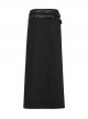 Black Simple Non Elastic Woven Printed Asymmetrical Punk Style Long Skirt With Removable Adjustable Tabs