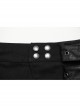 Black Simple Non Elastic Woven Printed Asymmetrical Punk Style Long Skirt With Removable Adjustable Tabs