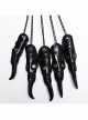 Halloween Personalized Black Faux Leather Spliced Dragon Claw Finger Punk Style Cone Gloves