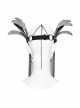 Handsome Black Artificial Leather Spliced Bat Shaped Lace Detachable Tassel Mask Punk Style Halloween Chain Mask