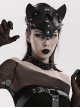 Halloween New Adjustable Metal Chain Spliced With Artificial Leather Special-Shaped Studs Decorated Punk Style Fox Mask