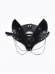 Halloween New Adjustable Metal Chain Spliced With Artificial Leather Special-Shaped Studs Decorated Punk Style Fox Mask