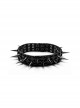 Halloween Black Faux Leather Personalized Glossy Dots And Studded Adjustable Punk Style Spiked Collar