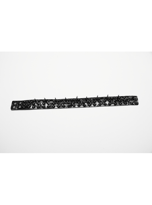 Halloween Black Faux Leather Personalized Glossy Dots And Studded Adjustable Punk Style Spiked Collar