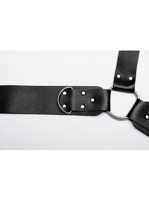 Halloween New Black Artificial Leather Simple And Versatile D-Buckle Decorated Punk Style Harness