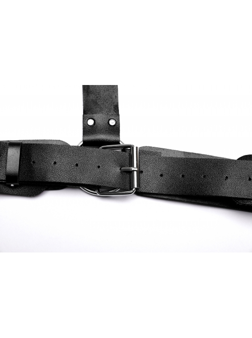 Halloween New Black Artificial Leather Simple And Versatile D-Buckle Decorated Punk Style Harness