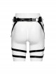 Halloween Sexy Adjustable Black Waist Leggings Punk Style Faux Leather Harness