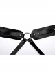 Halloween Sexy Adjustable Black Waist Leggings Punk Style Faux Leather Harness