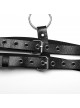 Black Adjustable Artificial Leather Sides Decorated With Multiple Metal Rings Punk Style Halloween Harness
