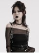 Black Adjustable Artificial Leather Sides Decorated With Multiple Metal Rings Punk Style Halloween Harness