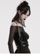 Black Adjustable Artificial Leather Sides Decorated With Multiple Metal Rings Punk Style Halloween Harness