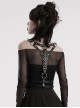 Black Adjustable Artificial Leather Sides Decorated With Multiple Metal Rings Punk Style Halloween Harness