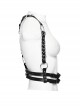 Black Adjustable Artificial Leather Sides Decorated With Multiple Metal Rings Punk Style Halloween Harness