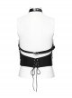 Halloween Black Faux Leather Halter Neck Hollow Waist Tie Waist Punk Style Sexy Bra